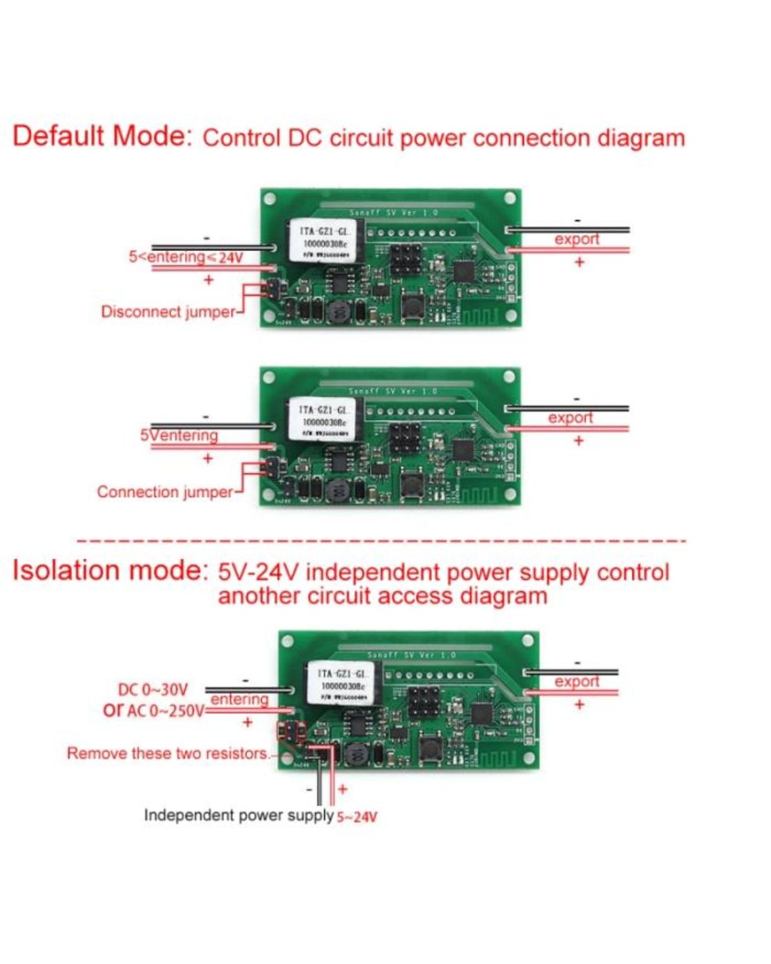 Sonoff SV Modulo relè WiFi wireless DC 5V-24V