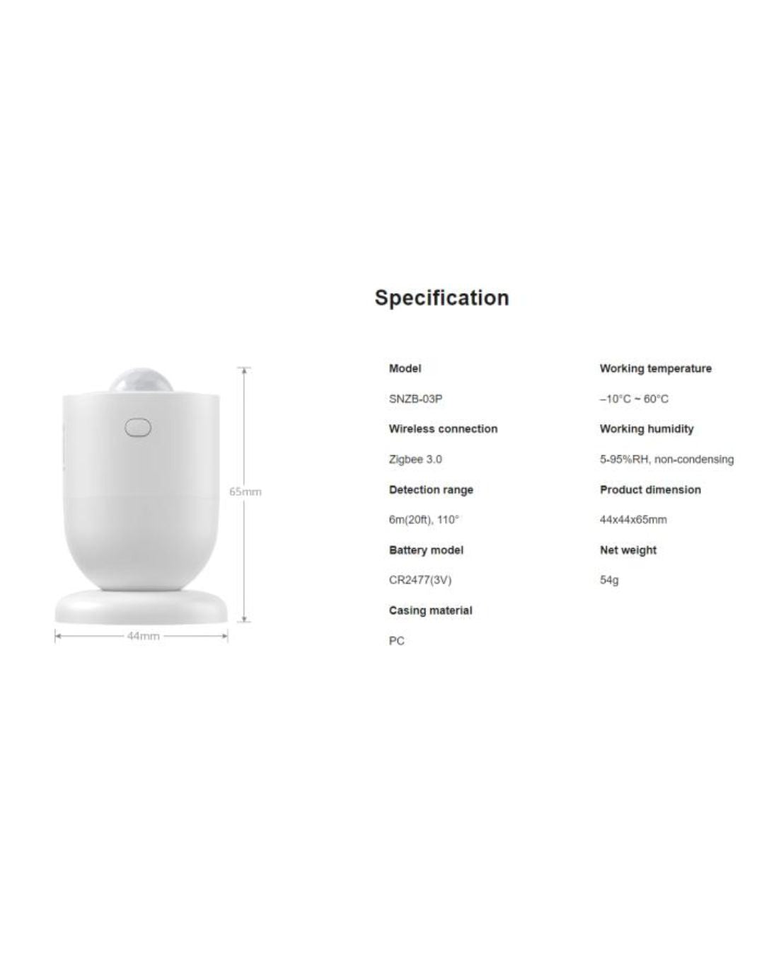 Sonoff SNZB 03P Sensore di movimento wireless direzionale