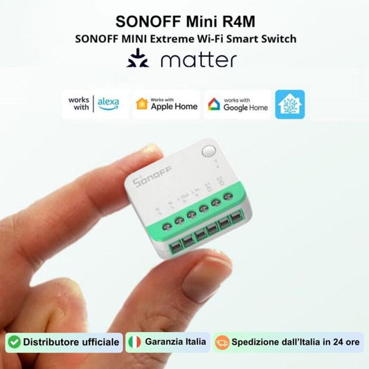 Sonoff Mini R4 M Matter smart switch comando luci prese